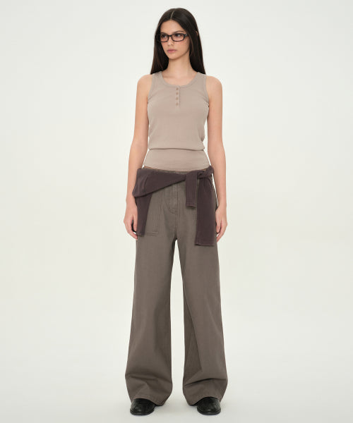 MUSINSA STANDARD WOMAN MUSINSA STANDARD WOMAN Women's Wide Fertig Pants [Taupe]