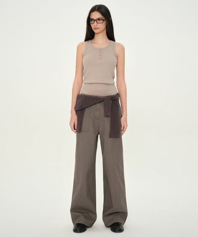 MUSINSA STANDARD WOMAN Women's Wide Fertig Pants [Taupe]