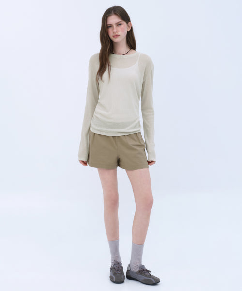 MUSINSA STANDARD WOMAN MUSINSA STANDARD WOMAN Cotton Banding Shorts Beige