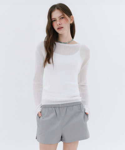 MUSINSA STANDARD WOMAN Cotton Banding Shorts Light Gray