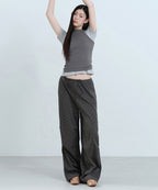 MUSINSA STANDARD WOMAN MUSINSA STANDARD WOMAN Women's Polka Dot Parachute Pants [Gunmetal]