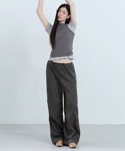 MUSINSA STANDARD WOMAN Women's Polka Dot Parachute Pants [Gunmetal]