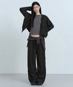 MUSINSA STANDARD WOMAN MUSINSA STANDARD WOMAN Women's Polka Dot Parachute Pants [Black]