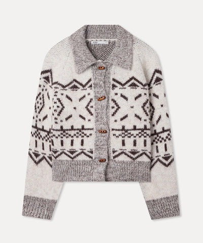 MIXXO Cardigan Snow Collar Neck Toggle