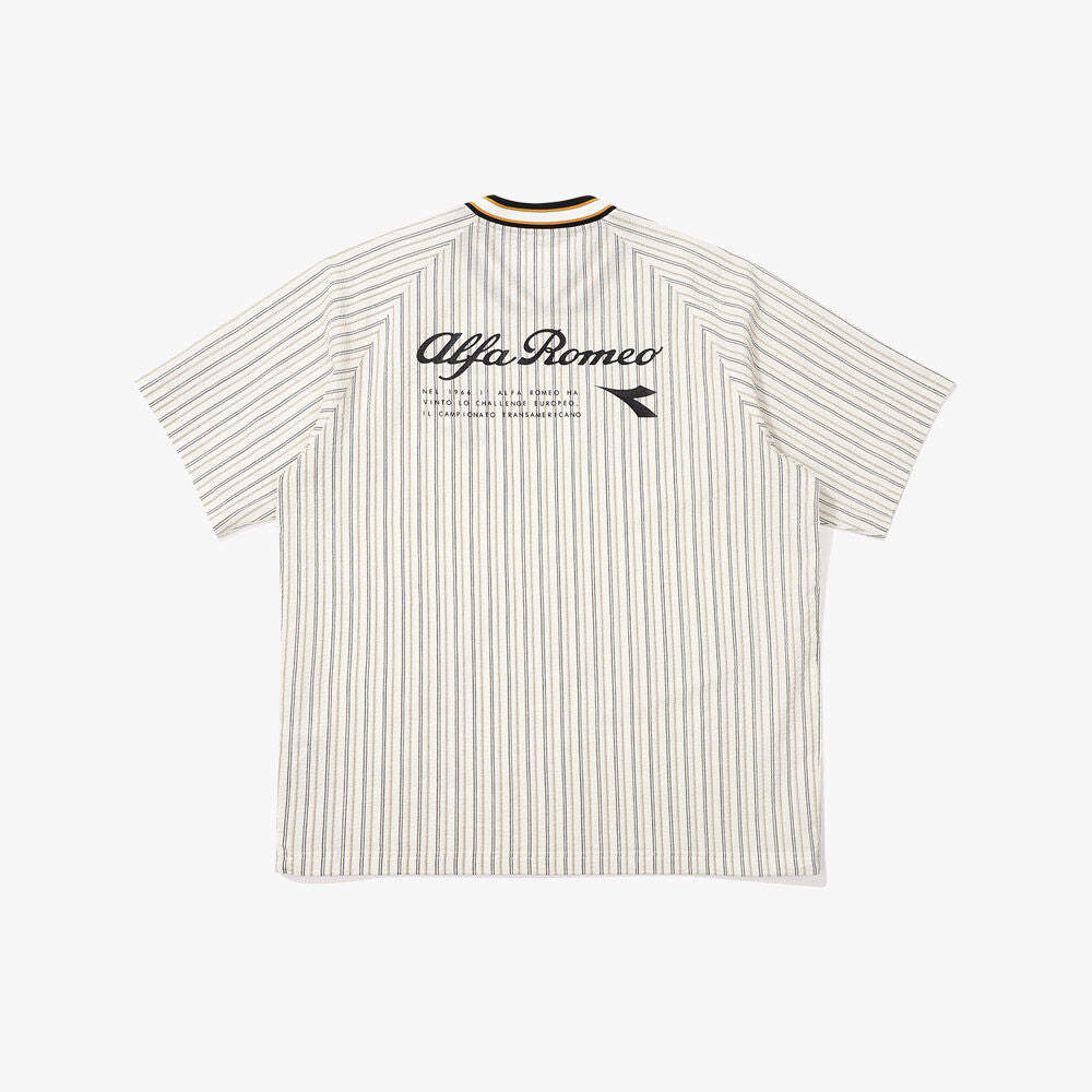 diadora Alfa Romeo Seersucker Short Sleeve T-Shirt IVORY