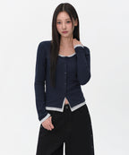 MUSINSA STANDARD WOMAN MUSINSA STANDARD WOMAN Cardigan Slim Fit [Navy]