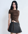 MUSINSA STANDARD WOMAN MUSINSA STANDARD WOMAN T-Shirt Side Ruched (Size)