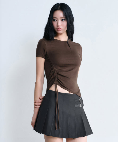 MUSINSA STANDARD WOMAN MUSINSA STANDARD WOMAN T-Shirt Side Ruched (Size)