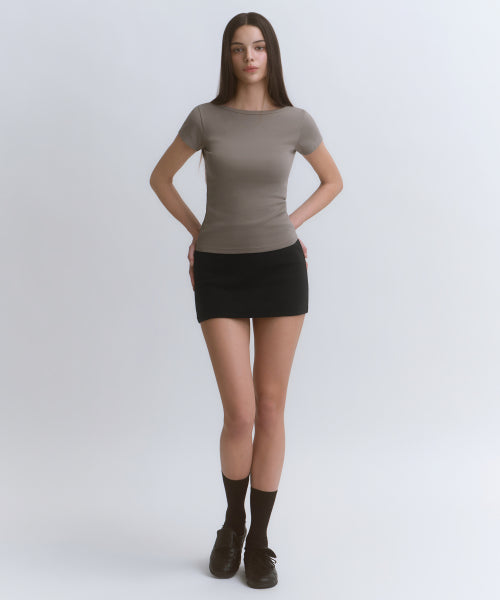 MUSINSA STANDARD WOMAN MUSINSA STANDARD WOMAN Skirt Low Rise Mini [Black]