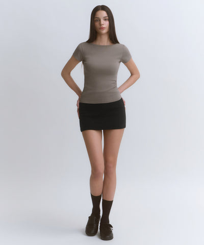 MUSINSA STANDARD WOMAN Skirt Low Rise Mini [Black]