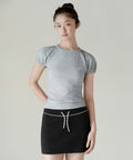 MUSINSA STANDARD WOMAN MUSINSA STANDARD WOMAN Women's Volume Sleeve Slim T-Shirt [Medium Gray]