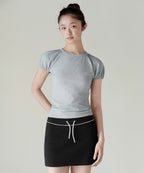 MUSINSA STANDARD WOMAN MUSINSA STANDARD WOMAN Women's Volume Sleeve Slim T-Shirt [Medium Gray]