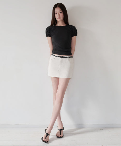 MUSINSA STANDARD WOMAN MUSINSA STANDARD WOMAN Women's Volume Sleeve Slim T-Shirt [Black]
