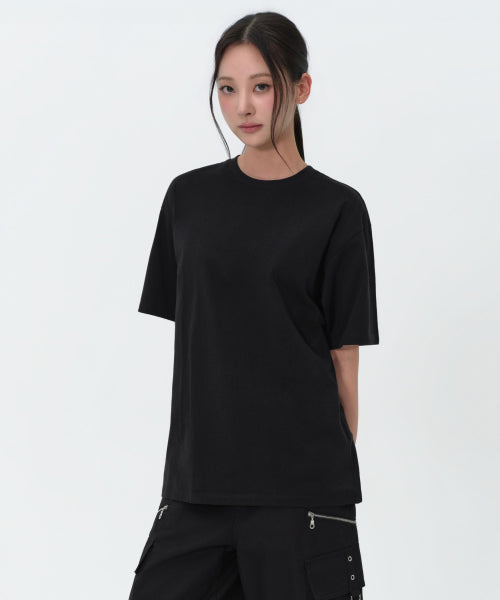 MUSINSA STANDARD WOMAN MUSINSA STANDARD WOMAN Oversized Crew Neck T-Shirt Black