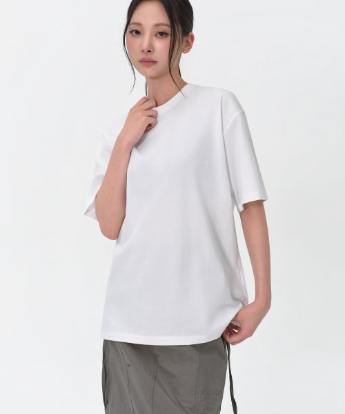 MUSINSA STANDARD WOMAN MUSINSA STANDARD WOMAN Women's Oversized Crew Neck T-Shirt (White)
