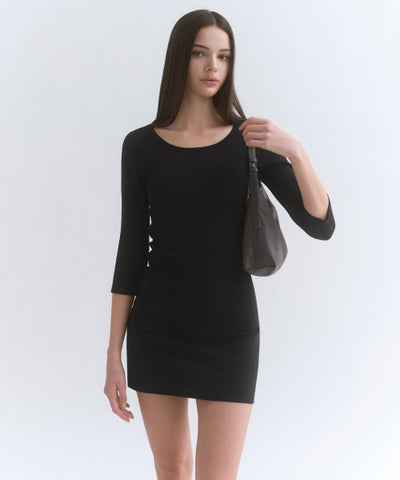 MUSINSA STANDARD WOMAN Jersey Mini Dress Black