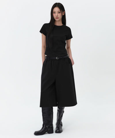 MUSINSA STANDARD WOMAN Sweatshirt Bermuda Sweatpants [Black]