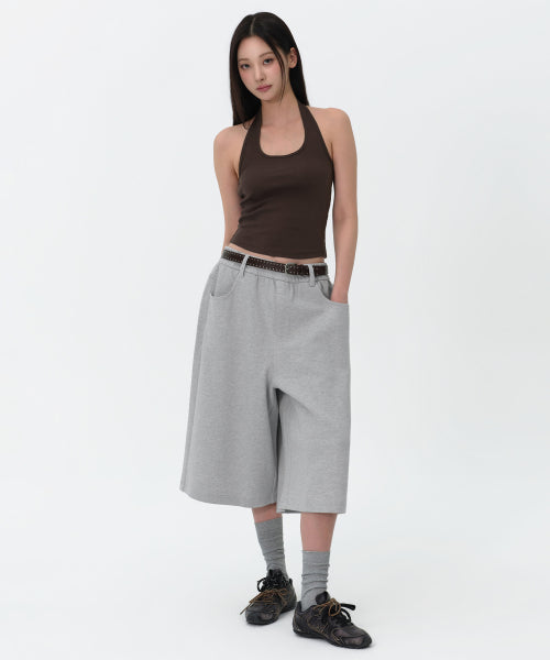 MUSINSA STANDARD WOMAN MUSINSA STANDARD WOMAN Women's Sweatshirt Bermuda Sweatpants [Medium Gray]