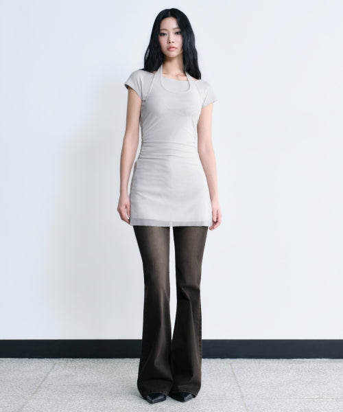 MUSINSA STANDARD WOMAN MUSINSA STANDARD WOMAN Women's Mesh Layered Jersey Dress (Size M)