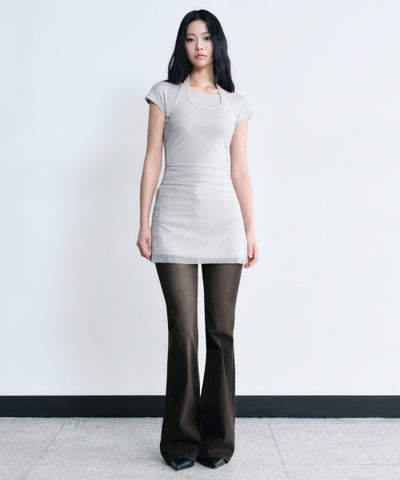 MUSINSA STANDARD WOMAN Women's Mesh Layered Jersey Dress (Size M)
