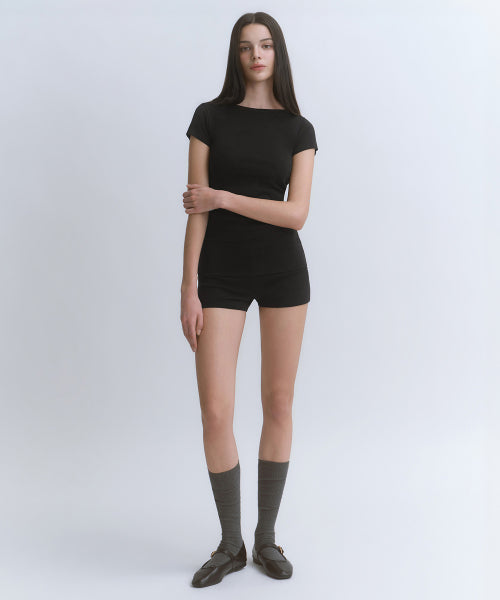 MUSINSA STANDARD WOMAN MUSINSA STANDARD WOMAN T-Shirt Slim Boat Neck