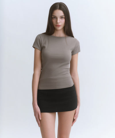 MUSINSA STANDARD WOMAN T-Shirt Slim Boat Neck
