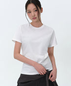 MUSINSA STANDARD WOMAN MUSINSA STANDARD WOMAN Women's Plain Crew Neck T-Shirt (White)