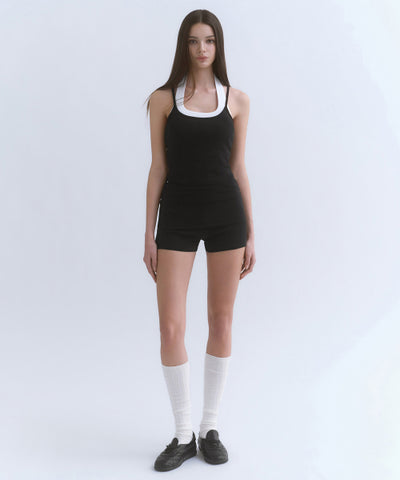 MUSINSA STANDARD WOMAN Women's Turn-Down Micro Jersey Shorts (Black)