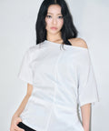 MUSINSA STANDARD WOMAN MUSINSA STANDARD WOMAN T-Shirt Relaxed Off-Shoulder (White)