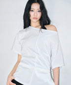 MUSINSA STANDARD WOMAN MUSINSA STANDARD WOMAN T-Shirt Relaxed Off-Shoulder (White)