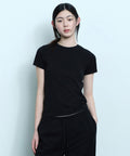 MUSINSA STANDARD WOMAN MUSINSA STANDARD WOMAN T-Shirt Slim Crew Neck Black
