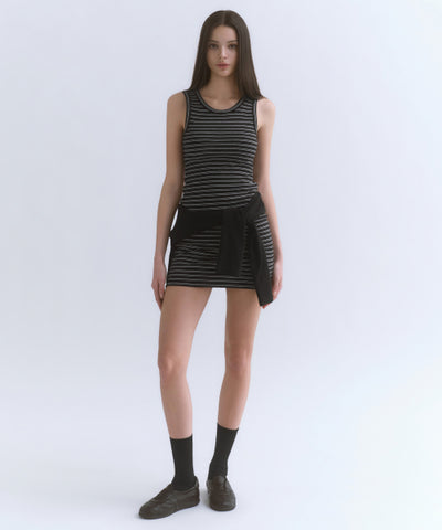 MUSINSA STANDARD WOMAN Women's Striped Tank Dress [Black]