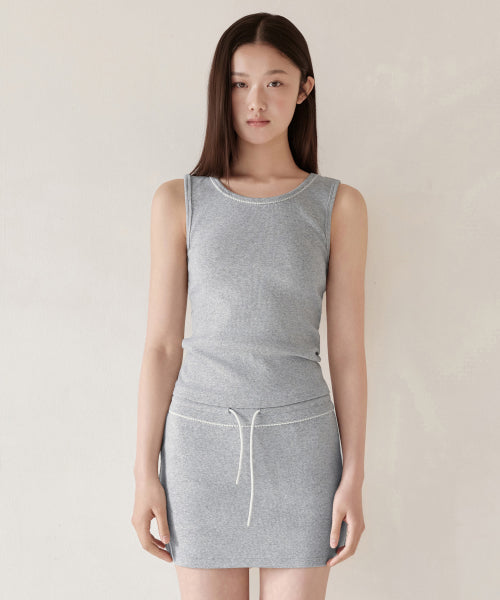 MUSINSA STANDARD WOMAN MUSINSA STANDARD WOMAN Women's Lace Trim Tank Top Medium Gray