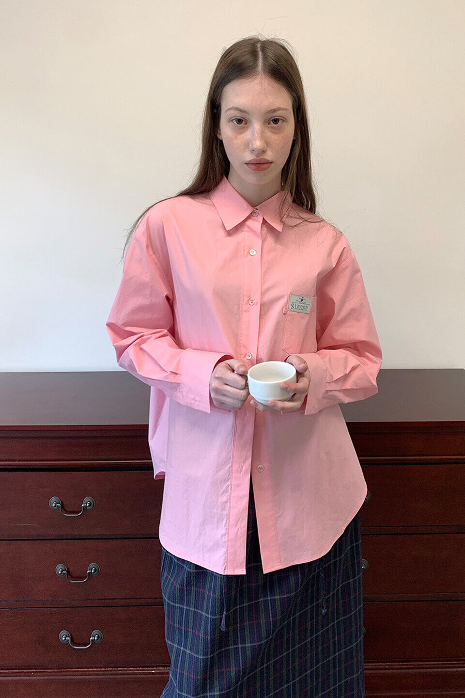 SINOON Classic Cotton Shirt (Light Pink)