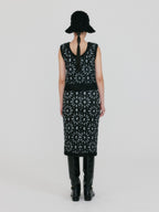 EENK ZITA Floral Knit Vest - Black