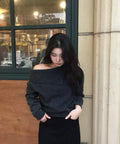 MIXXO MIXXO Knitwear Wide Neck Off-Shoulder Pullover S