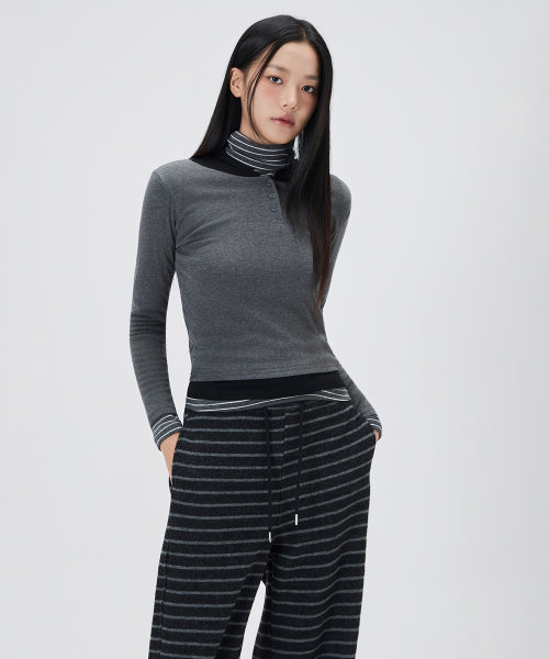 MIXXO MIXXO Hoodie Color Combination Button-Up