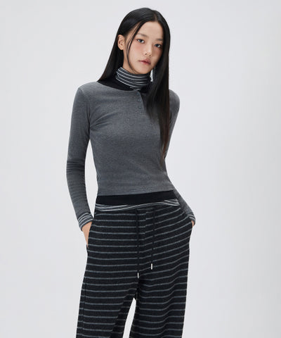 MIXXO Hoodie Color Combination Button-Up