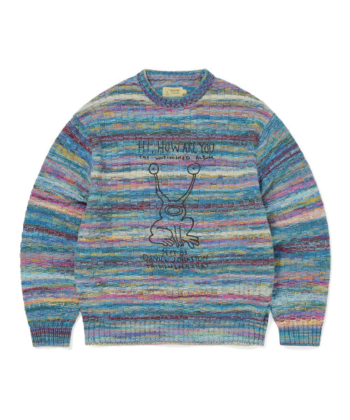 THISISNEVERTHAT THISISNEVERTHAT TNT Daniel Johnston Frog Knit Sweater Blue