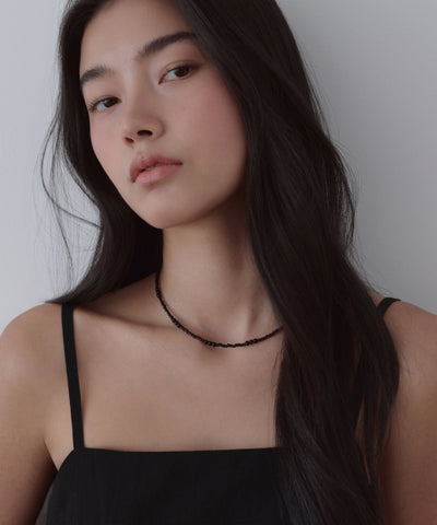 MUSINSA STANDARD WOMAN Women's Dual Beads Necklace [Black]