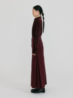 EENK ZOAN Straight Denim Skirt - Burgundy