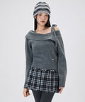 MIXXO MIXXO Overfit off-shoulder layered pullover (C)