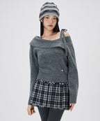 MIXXO MIXXO Overfit off-shoulder layered pullover (C)