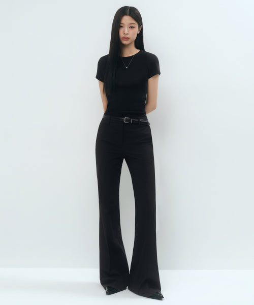MUSINSA STANDARD WOMAN MUSINSA STANDARD WOMAN Slacks Low Rise Flare [Black] (Size 26)
