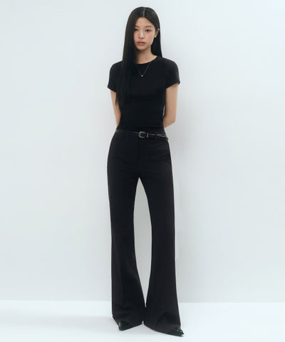 MUSINSA STANDARD WOMAN Slacks Low Rise Flare [Black] (Size 26)