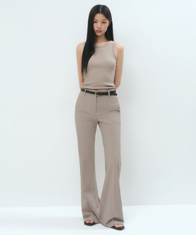 MUSINSA STANDARD WOMAN Women's Slacks Low Rise Flare (Light Beige)