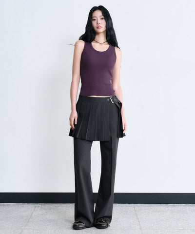 MUSINSA STANDARD WOMAN Women's Slacks Mini Skirt [Gray]