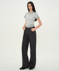 MUSINSA STANDARD WOMAN MUSINSA STANDARD WOMAN Women's Vertical Stripe Wide Pants (Dark Gray)