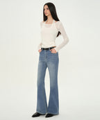 MUSINSA STANDARD WOMAN MUSINSA STANDARD WOMAN Denim Pants Slim Flare (Light Indigo)