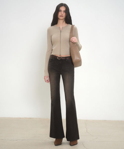 MUSINSA STANDARD WOMAN MUSINSA STANDARD WOMAN Women's Denim Pants Slim Flare [Rusty Black]